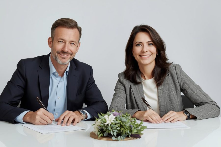 imagem de casal divorciando tranquilamente